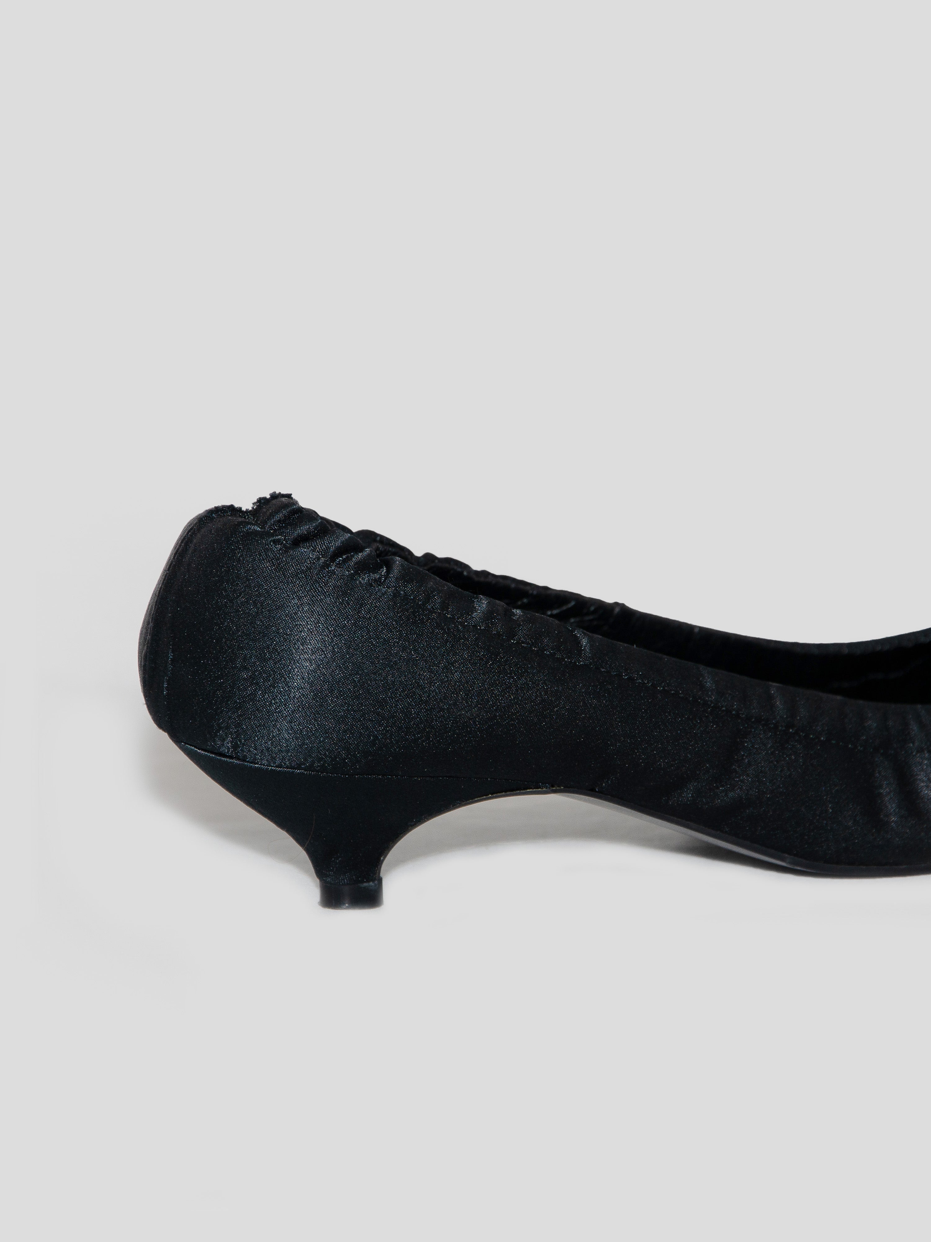 Satin Kitten Heel Pumps