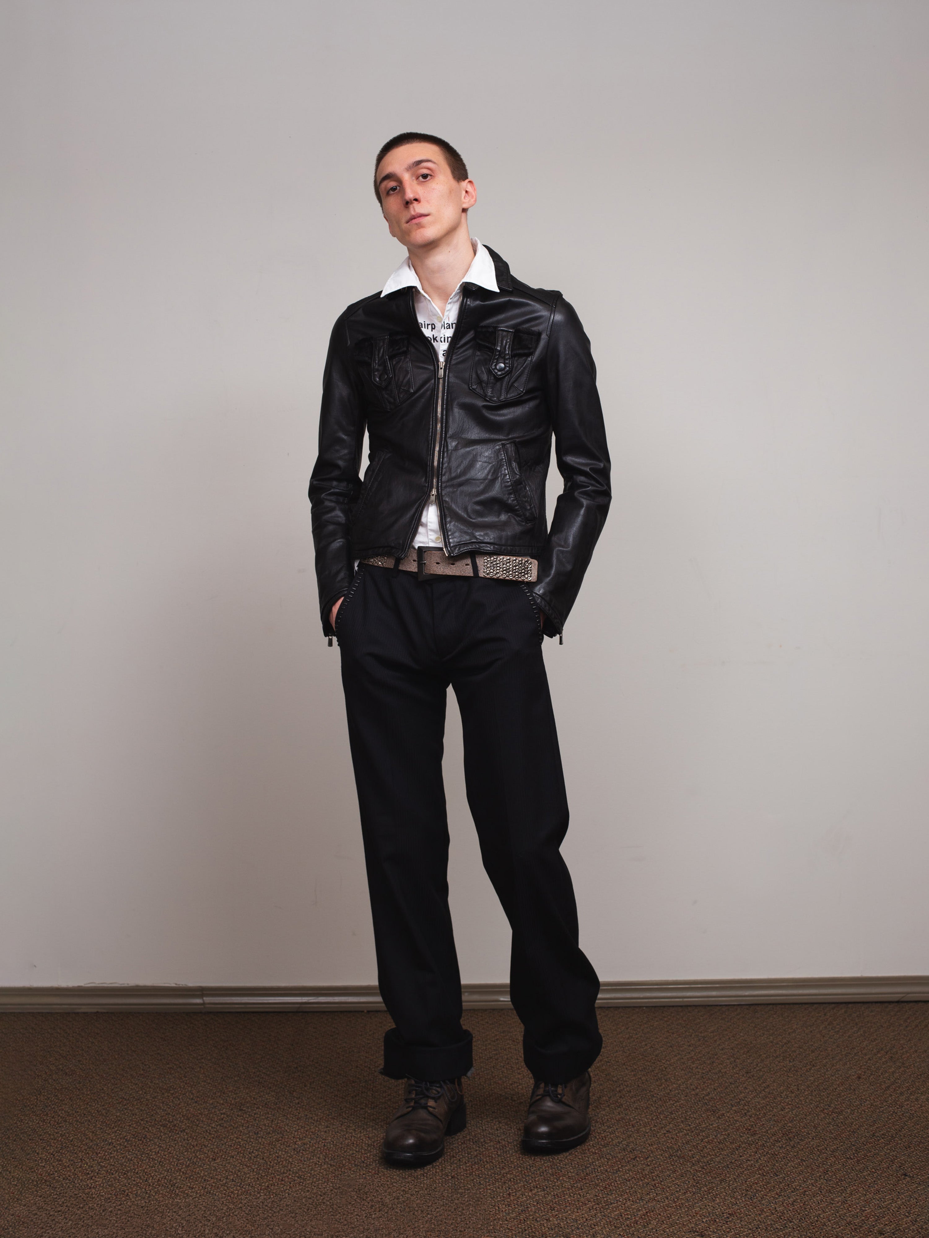 SS07 "Purple" Studded Trousers